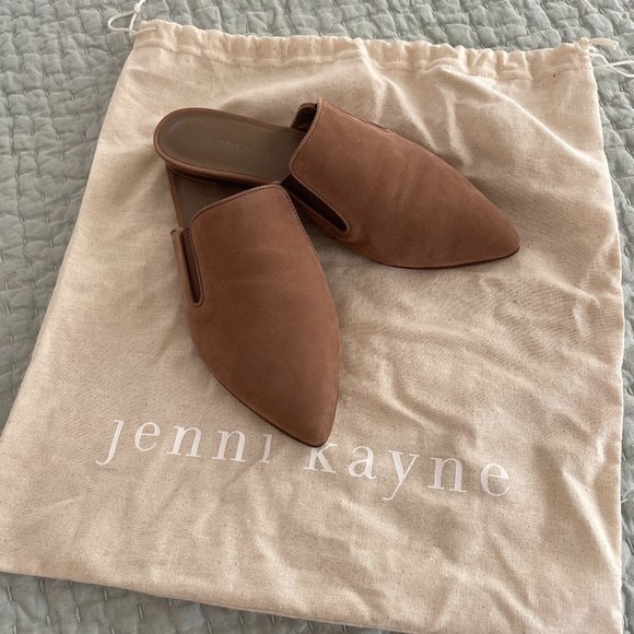 Jenni Kayne Oiled Leather Mules Taupe 36 NWOT w/ dustbag - Picture 2 of 3